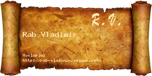 Rab Vladimir névjegykártya